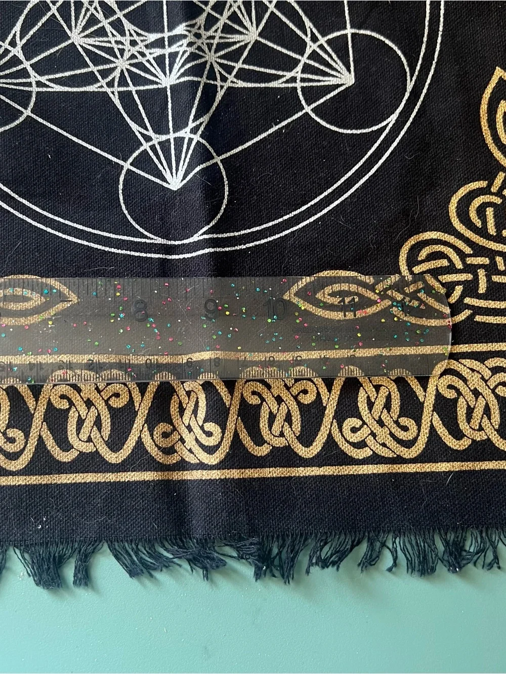 Black and Gold Geometric Wall Tapestry - Home Wall Decor/Altar Cloth